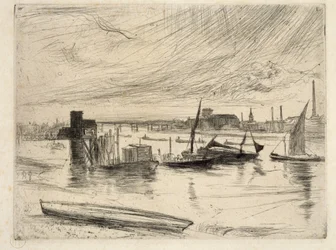 Early Morning, Battersea, 1861 (drypoint)