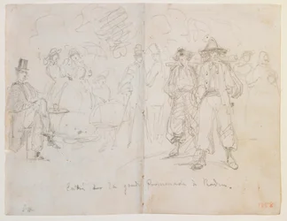 Gik ind på den store promenade i Baden, 1858.