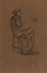 Kvindefigur, siddende, 1870-1873.