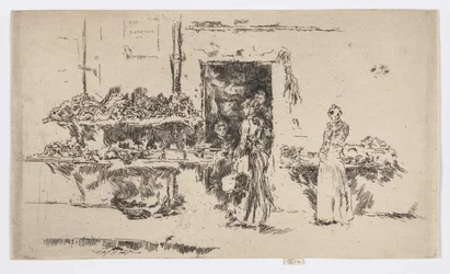 Grønthandlerens butik, Paris, ca. 1892-93 (radering; blæk på papir)