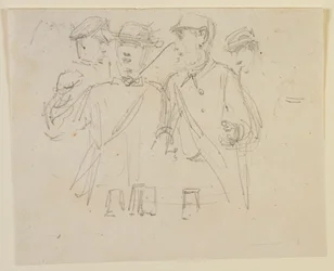 Gruppe på fire mænd, 1858.