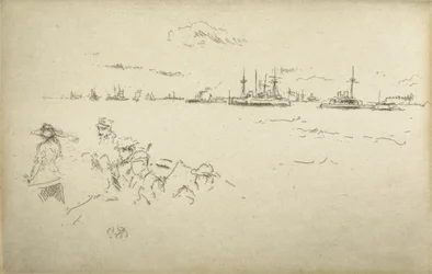 Monitorer, fra et sæt på tolv raderinger med titlen The Naval Review, 1887