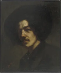 Portræt af Whistler med hat, 1857-59