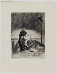 Læsning af Lamplight, 1858.