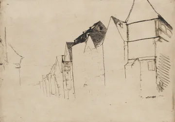 Skitse af huse, 1858.