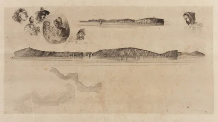 Skitser på Kystopmålingspladen, 1854.