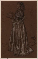 Stående figur med vifte, ca. 1873/1876