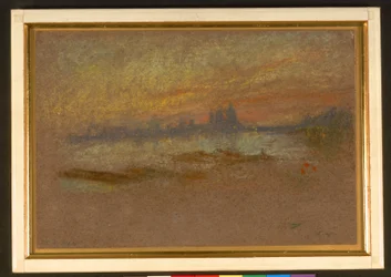 Solnedgang; rød og guld-Salut