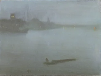 Thames - Nocturne in Blue and Silver, c.1872/8 (olie på lærred)