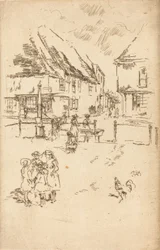 Hanen og pumpen, ca. 1887.