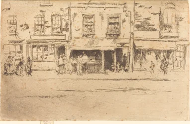 Fiskebutikken, travle Chelsea, 1887.