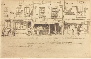 Fiskebutikken, travle Chelsea, 1887.