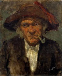 The Man Has The Pipe Painting af James Mac Neil Whistler (1834-1903)