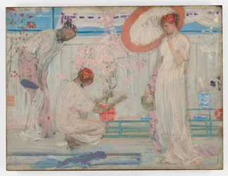 Den hvide symfoni: Tre piger, ca. 1868 (olie på molerplade monteret på træpanel)