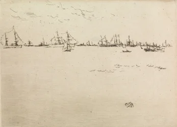 Troop Ships, fra et sæt på tolv raderinger med titlen The Naval Review, 1887
