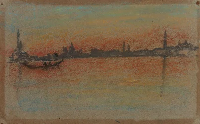Venedig: Solnedgang på havnen, 1880.
