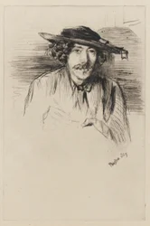 Whistler med en hat, 1859.