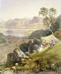 Thirlmere og Wythburn, detalje fra en skitsefest, fra 