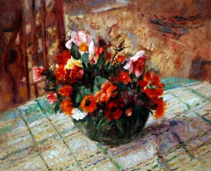 Sommerblomster (olie på lærred)