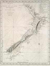 Kort over New Zealand, udforsket i 1769 og 1770 af løjtnant J. Cook, kommandør på His Majesty
