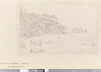 iv. Udsigt over Watering Place Tegadoo Bay, New Zealand, 23. oktober 1769