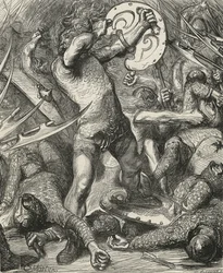 Hereward skærer sig vej gennem den normanniske vært