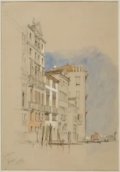 Canal Grande, Venedig, 1845 (blyant og wc på vævet papir)