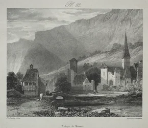 Maleriske og romantiske rejser i det gamle Frankrig. Franche Comté: Abbey of Baume, Baume-les-Messieurs