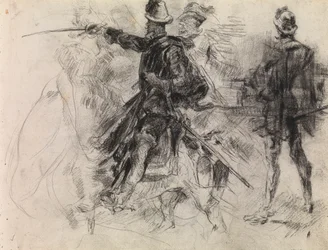 Don Quixote (sort kridt på papir)