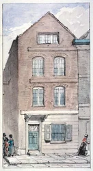 Udsigt over Blackhorse Alley nr. 7, Fleet Street, City of London, 1850