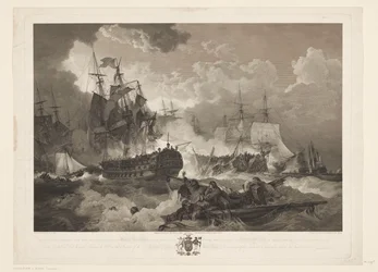 Slag bij Kamperduin, 1797 Sejren opnået over den hollandske flåde af den britiske eskadrille i Nordsøen under kommando af admiral Duncan i aktionen den 11. oktober 1797 (titel på objekt)