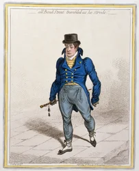All Bond Street Trembled as he Strode, udgivet af Hannah Humphrey, 1802 (ætsning og gravering)