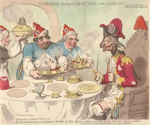 Dumouriez spiser i fuld stads i St. James den 15. maj 1793
