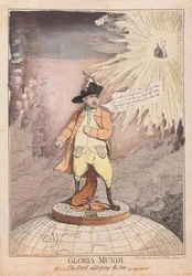 Gloria Mundi, eller Djævelen henvender sig til solen, pub. 1782 (håndfarvet gravering)