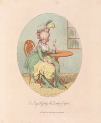 Hendes Kongelige Højhed hertuginden af York, udg. 1792 (håndkoloreret gravering)