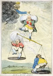 Jack a Both Sides, udgivet af William Humphrey i 1783 (håndfarvet radering)