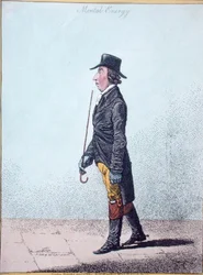Mental Energy, udgivet af Hannah Humphrey i 1801 (håndfarvet radering)