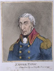 Napper Tandy (1740-1803) udgivet af Hannah Humphrey i 1799 (håndkoloreret radering)
