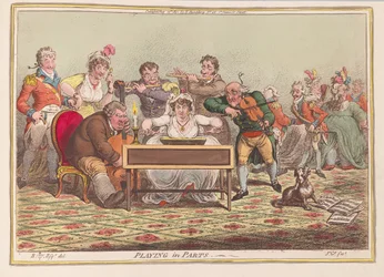 Spiller i Parts, pub. 1801 (håndfarvet gravering)