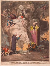 Shakespeare ofret eller Offering of Avarice, pub. 1789 (håndfarvet gravering)