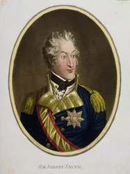 Sir Sidney Smith (1764-1840) udgivet af Hannah Humphrey i 1799 (håndfarvet radering med akvatint)