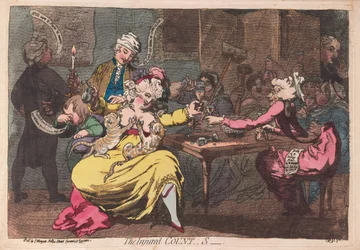 Den skadede tæller,,,S, pub. 1786 (håndkoloreret gravering)