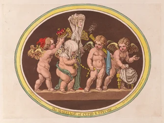 Ægteskabet mellem Amor og Psyke, pub. 1797 (håndfarvet gravering)