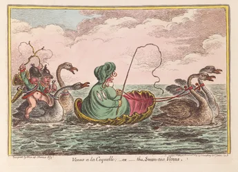 Venus a la Coquelle; eller Svanehavet Venus, pub. 1809 (håndfarvet gravering)