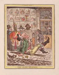 Meget glat vejr, pub. 1808 (håndfarvet gravering)