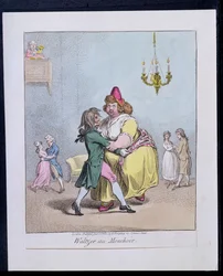 Waltzer au Mouchoir, udgivet af Hannah Humphrey i 1800 (håndkoloreret radering)