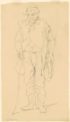 Afroamerikansk figur, ca. 1840-1850 (grafit)