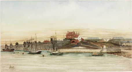 Whitehill Point on the Tyne (akvarel og kropsfarve på papir)