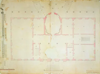 Plan for Presidents House, Washington, 1792 (blækvask og blyant på papir)