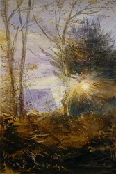Sunrise, Abinger, Surrey (akvarel på papir)